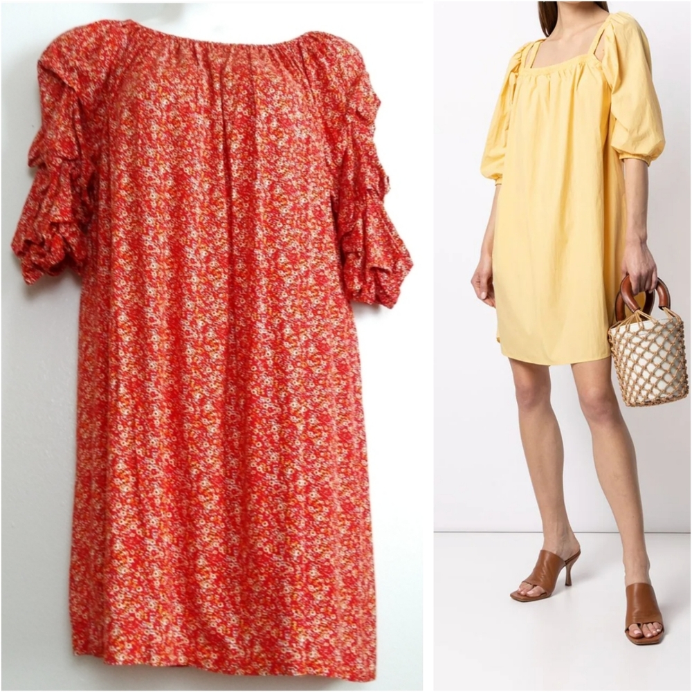 Chaus Red and White Floral Midi Dress